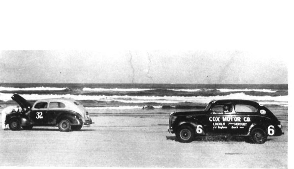 Affiche Reproduction Vintage – Course Daytona Beach 1948, NASCAR Stock Car, Décoration Murale