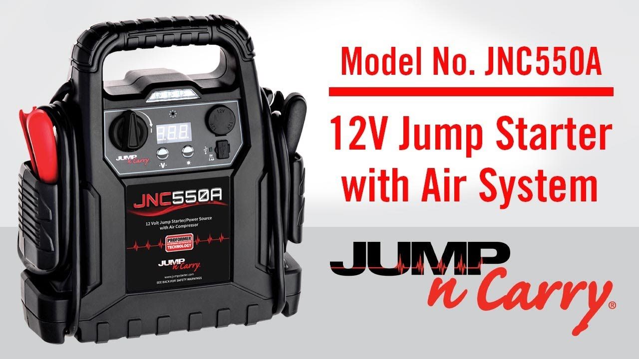 Jump and carry store with air compressor