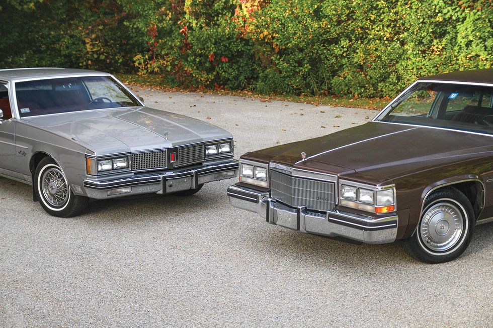 A 1983 Cadillac Sedan de Ville and a 1983 Oldsmobile 98 Coupe ...