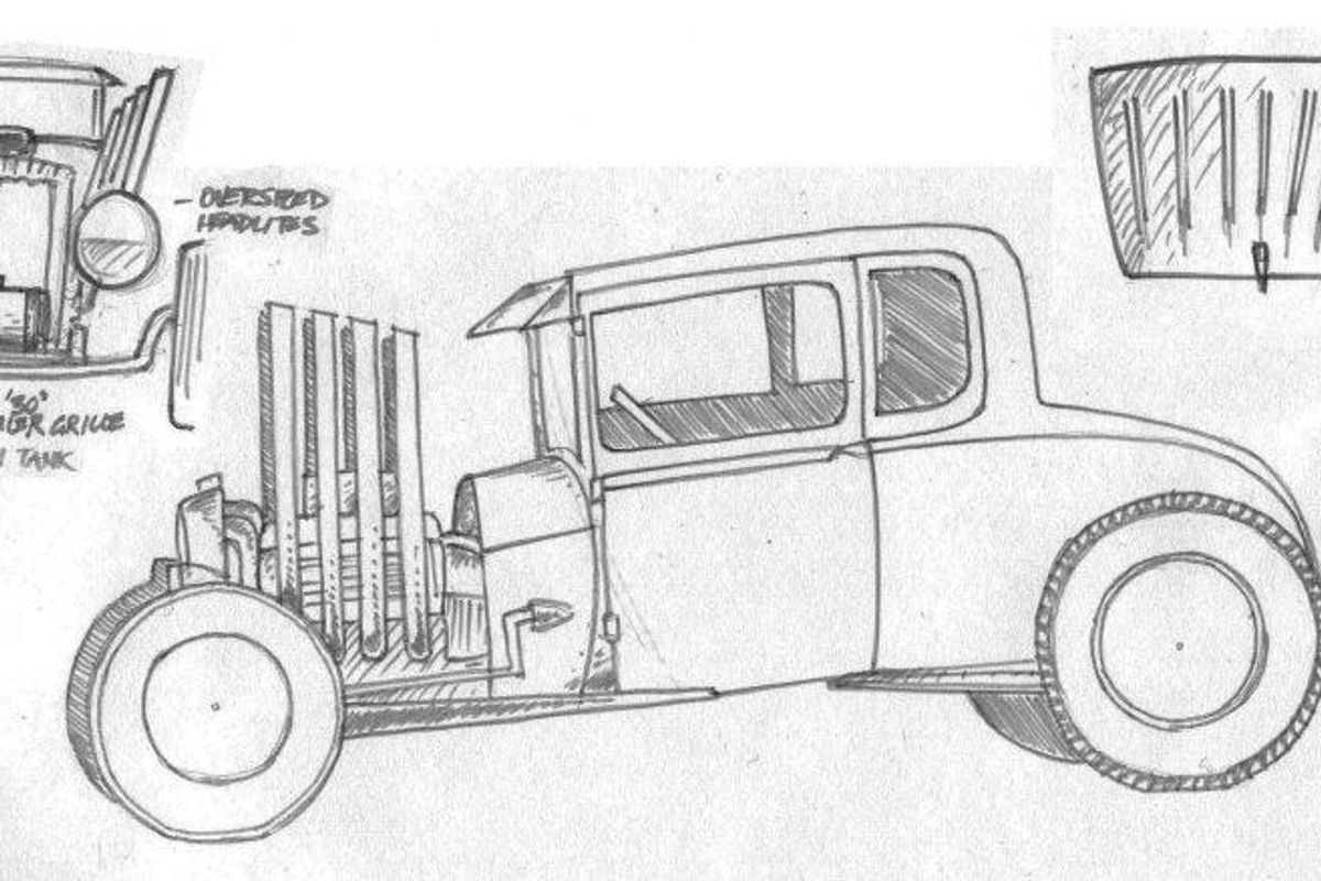hot rod flames drawing - Clip Art Library