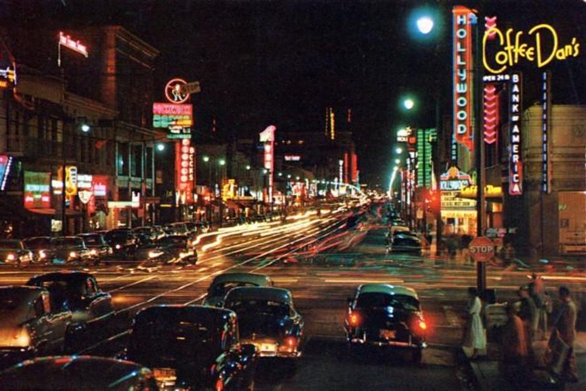 1950s city night