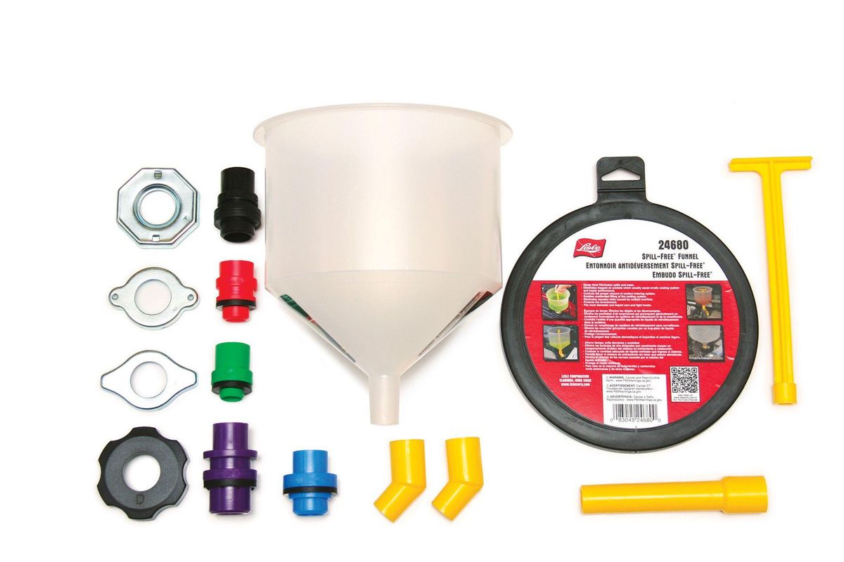 Coolant Funnel Kit No-Spill Automotive Radiator Filling Bleeder w/ Adapter  New