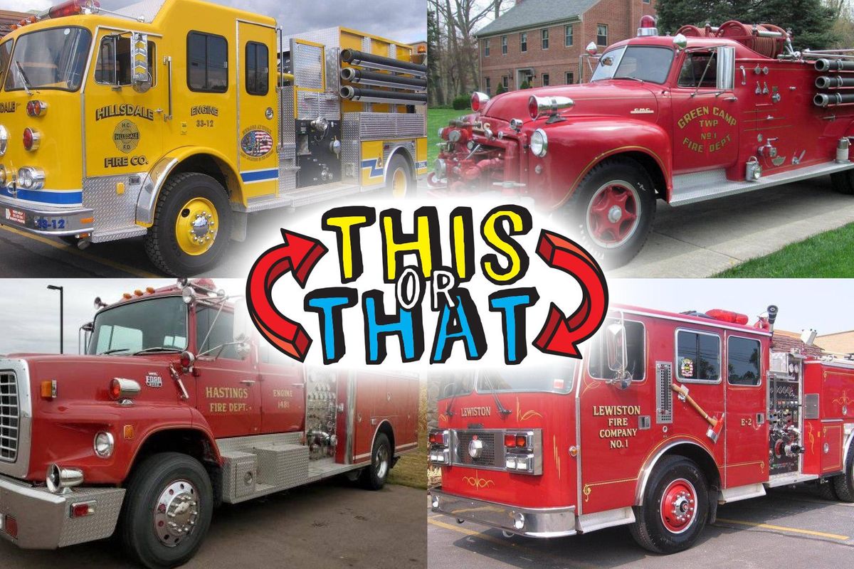 Which one of these four vintage fire trucks would you choose for your Dream  Garage?
