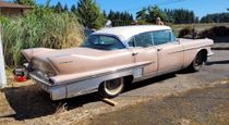 Emblem, Tail Fin Script, 1958 Cadillac Sixty Special, Pair @