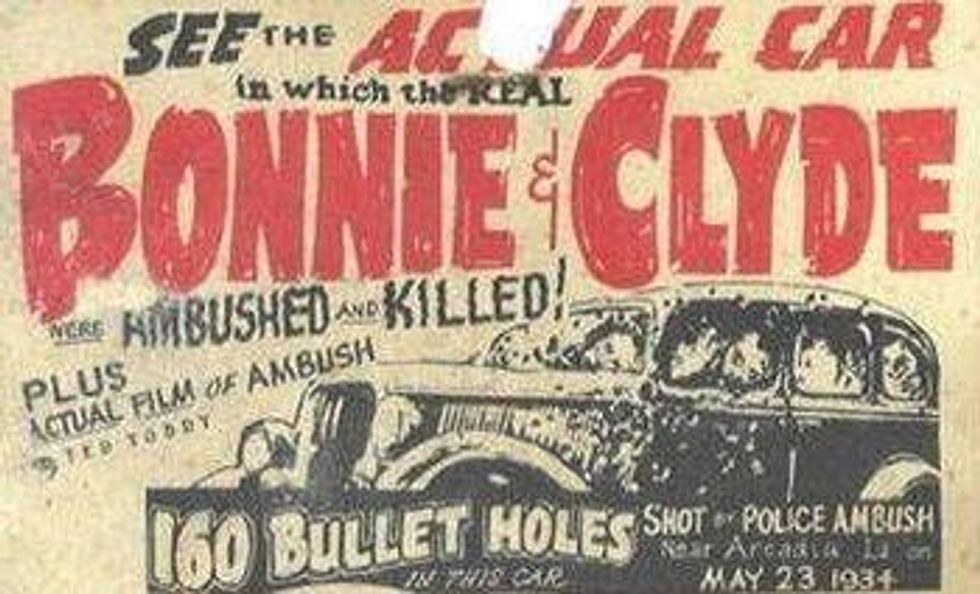 bonnie and clyde car bullet holes
