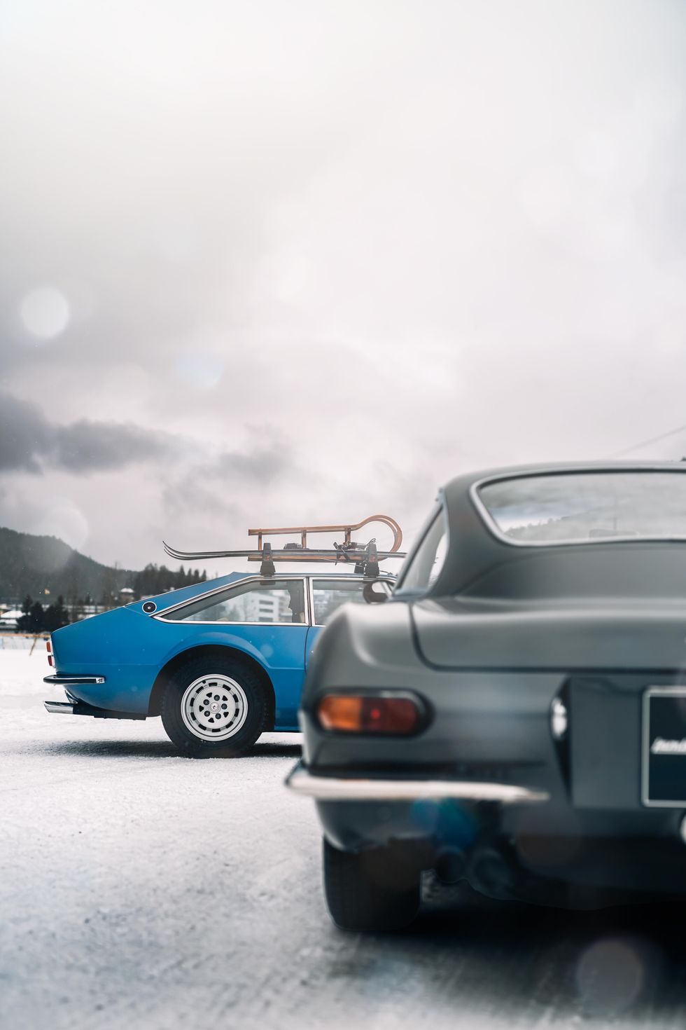Lamborghini Showcases Two Rare Classic Sports Cars on the Ice in St. Moritz