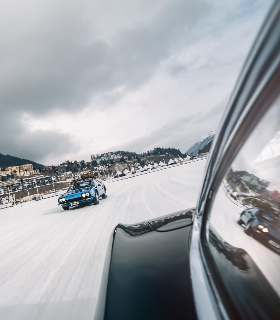 Lamborghini Showcases Two Rare Classic Sports Cars on the Ice in St. Moritz