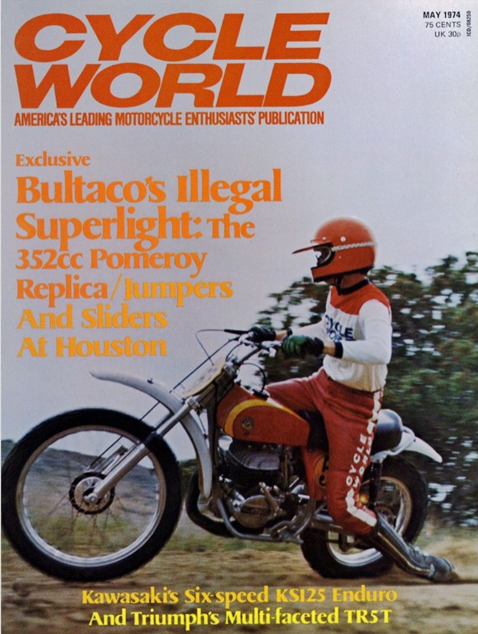 The cover of the May 1974 issue of Cycle World