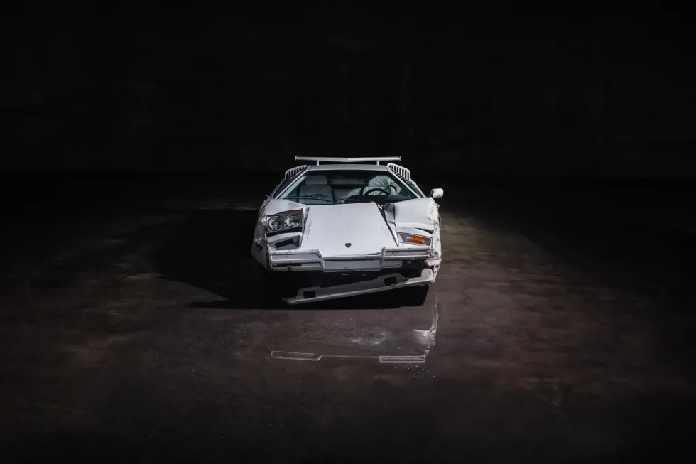The Hollywood Famous Wrecked Wolf of Wall Street Lamborghini Countach is Heading to Auction