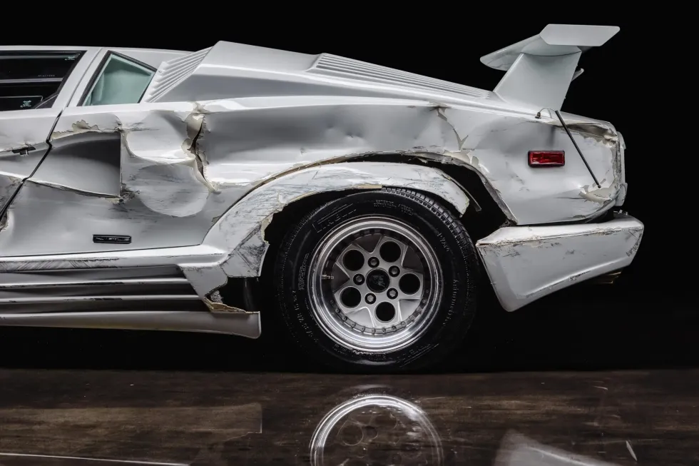 The Hollywood Famous Wrecked Wolf of Wall Street Lamborghini Countach is Heading to Auction