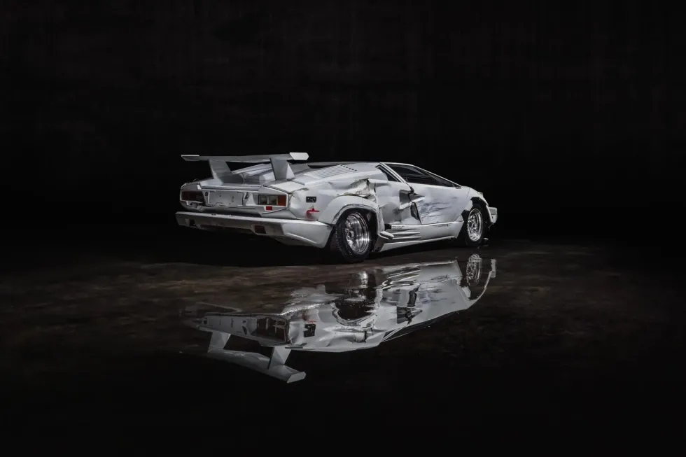 The Hollywood Famous Wrecked Wolf of Wall Street Lamborghini Countach is Heading to Auction